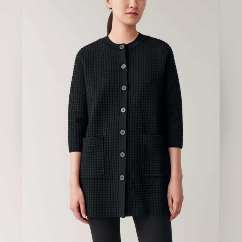 COS Black Textured Cardigan